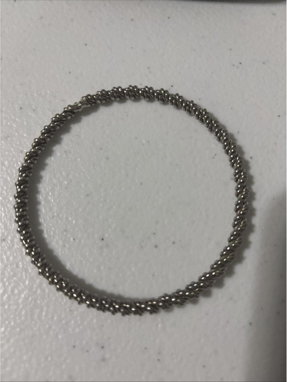Silver Toned Braided Bangle Bracelet